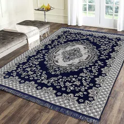sparrow world Blue Chenille, Velvet Runner image 1