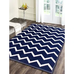 Sparrow world Blue & White Printed Chennille Carpet-picture-31