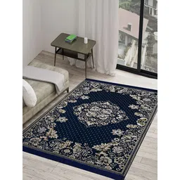Sparrow world Blue Ethnic Motifs Printed Chennille Carpet-picture-35