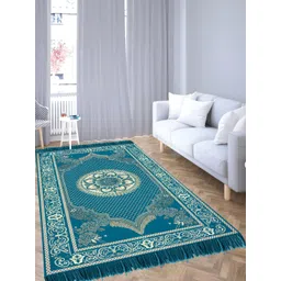 Sparrow world Blue Solid Chennile Carpet-picture-37