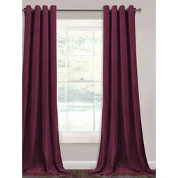 Sparrow world Burgundy Black Out Window Curtain-picture-26