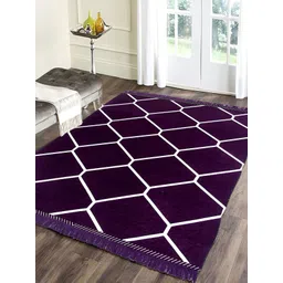 Sparrow world Purple & White Printed Chennille Carpet-picture-26