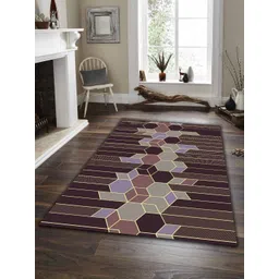 Sparrow world Yellow Bohemian Anti-Skid Polyester Carpet-image-6