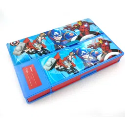 spartone Avenger Designed Jumbo Pencilbox Inbuild Sharpener & Panels For Accessories Avenger Designed Art Plastic Pencil Box image 3