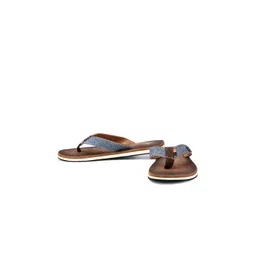 Sparx Men Brown & Blue Thong Flip-Flops image 4