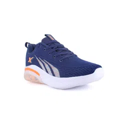 Sparx Men Navy Blue & Orange Mesh Running Non-Marking Shoes-picture-14