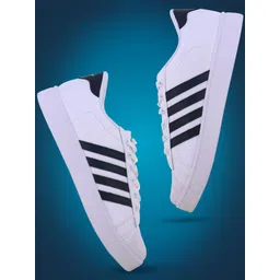 Sparx Men White & Black Striped Sneakers-picture-11
