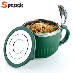 speack Plastic, Steel Soup Bowl with Airtight Lid & Spoon Holder, Keeps Food Fresh & Warm–Ideal for Soups, Maggi-picture-12
