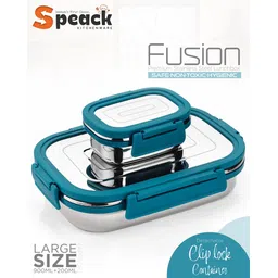 speack Steel Tiffin for Kid 2 Containers Lunch Box image 2