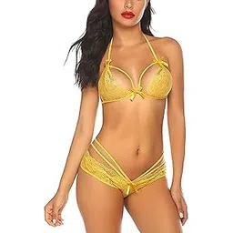 Special Babydoll Bikini Set| Non-Padded Bra & Panty|Nightwear/Beautiful Lingerie for Couples Honeymoon/First Night/Anniversary for Women-picture-13