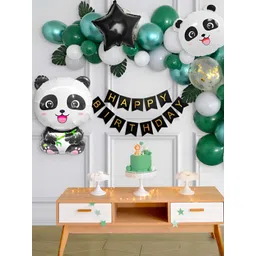 Special You 46 Pcs Green & White Birthday Decorations-picture-24