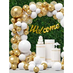 Special You 51 Pcs White & Yellow Balloons & Banner Festive Decor-picture-39