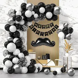 Special You 56Pcs Black & White Balloons Birthday Decorations-picture-26