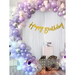 Special You 57 Pcs White & Purple Balloons & Banner Festive Decor-picture-39