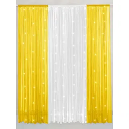 Special You 9-pcs Yellow & White Net Curtain & Fairy Light Backdrop Decoration-picture-29