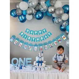 Special You Blue & White 53 Pcs Happy Birthday Balloons & Banner Decorations-picture-32