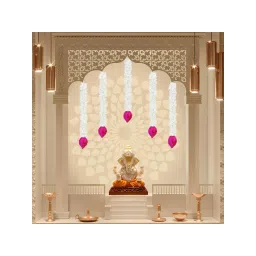 Special You Ganpati Decoration Setup For Home With Lotus Wall Hanging-5Pcs-picture-10