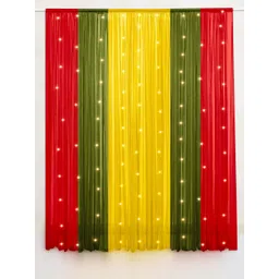 Special You Green & Red 6 Pieces Sheer Long Door Curtains-picture-18