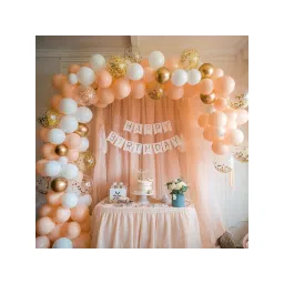 Special You Peach & White Theme Birthday Decoration Kit For Girls-78 Pcs-picture-18