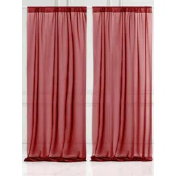 Special You Red 2 Pieces Sheer Long Door Curtains-picture-16