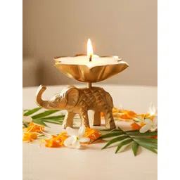 Special You White Round Elephant Shaped Urli Candle-picture-16