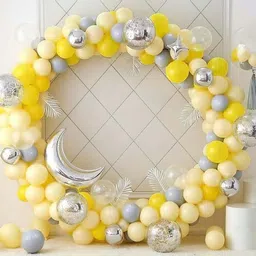 Special You Yellow & Grey 94 Pieces Balloons Birthday Decorations-picture-39