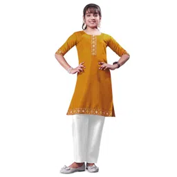 SPECKLESS Girls Embroidered Knee Length Straight Kurta-picture-39