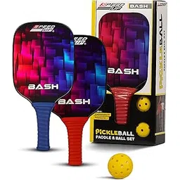 SPEED UP Bash Pickleball Paddle Set with 2 Pieces Paddles & 2 Pieces Pickleballs (Multicolor)-image-18