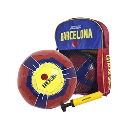 Speed-Up Barcelona Football Soccer with Netbag and Pump Multicolor-image-5