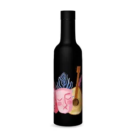 Speedex Black Single Stainless Steel Printed Water Bottle-picture-18