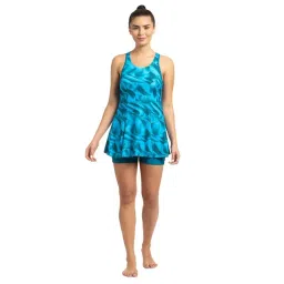 Speedo Blue Printed Swim Dress & Shorts Set-picture-44