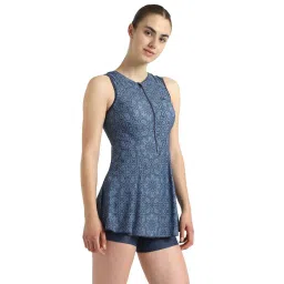 Speedo Blue Regular Fit Printed Swimsuit image 4