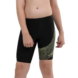 Speedo Kids Black & Yellow Printed Jammer-picture-42