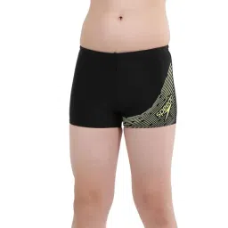 Speedo Kids Black & Yellow Printed Shorts-picture-23