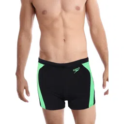 Speedo Men Black & Fluorescent Green Colourblocked Printed Swim Shorts 808743A599-picture-39