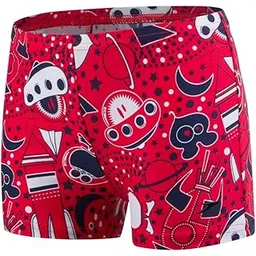 Speedo Tots Essential Allover Aquashort Swimwear - Risk Red & Navy-picture-14