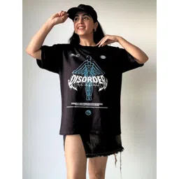 SPELL BY SMOKESHOW Graphic Printed Round Neck Cotton Oversized T-shirt-picture-12