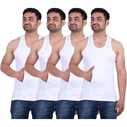 spenca Men's Cotton Rn Pocket Sandow Sleeveless Vest Tank_Pack of 4 image 1