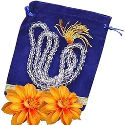 Sphatik Mala Original | Spadigam Malai Original | Sphatik Jaap Mala 108 Beads, Quartz, White, 1 Piece (6 mm)-picture-32