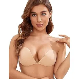 spheni Women's & Girl's Strapless Sticky Bra Invisible Backless Stick on Bra Push up Lift Bras for Women Dress Reusable Silicone Nipple Covers (Free-Size)-picture-46