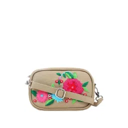 Spice Art Beige Embroidered Medium Sling Handbag-picture-46