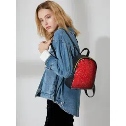 Spice Art Black Embellished Travel Zipper Backpack - 15 Ltrs-picture-33