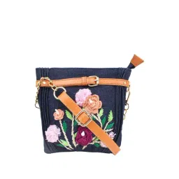 Spice Art Navy Embroidered Medium Sling Handbag-picture-22