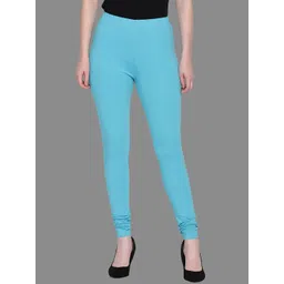 SPIFFY Women Plus Size Blue Solid Churidar-image-28