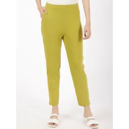 SPIFFY Women Relaxed Straight Leg Straight Fit Cigarette Trousers-image-35