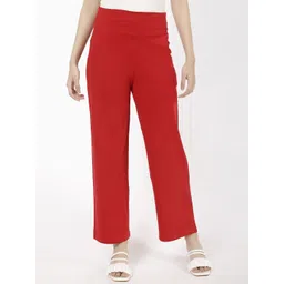 SPIFFY Women Smart Loose Fit High-Rise Trousers-image-9