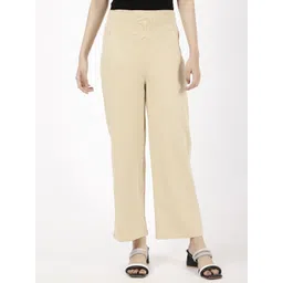 SPIFFY Women Solid Smart Loose Fit Mid-Rise Parallel Trousers-image-10
