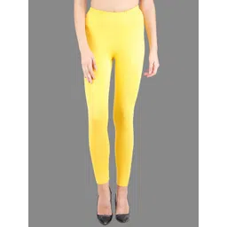SPIFFY Women Yellow Solid Leggings-image-44