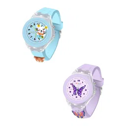 Spiky Unisex Kids Printed Dial & Embellished Straps Analogue Watch Combo_ButterflyMonk-picture-48