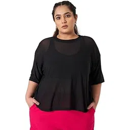 spirit animal Plus Size Regular Fit T-Shirt for Women | Round Neck Dry Fit Gym Tshirts | Women Plus Size Casual Workout Tshirts | Active Gym Wear Running Tshirts | Stretchable Workut Top image 1